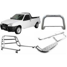 Imagem de Kit Quebra Mato+Estribo+Santo Antonio Courier Cromado