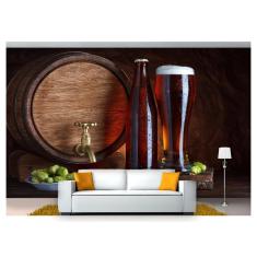 Imagem de Papel De Parede Cerveja Bebida Barril Lupulo 3D Al67
