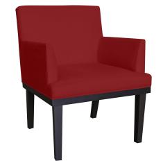 Imagem de Poltrona Decorativa Vitória Sala e Recepção Com Base de Madeira Suede Bordô - DS Estofados