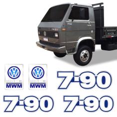 Imagem de Kit Adesivos 7-90 Emblemas Caminhão Volkswagen Mwm Resinado