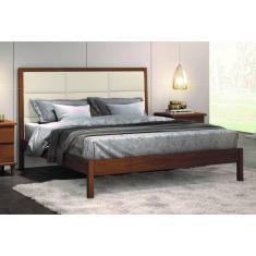 Imagem de Cama Casal Estofada Captonê Madeira Maciça 1,60m - Lisboa - Móveis Montanhês