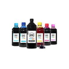 Imagem de Kit 6 Tintas L800 Para Epson Aton Black 1 Litro Coloridas 500ml