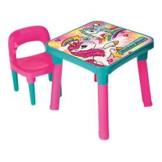 Imagem de Mesa com Cadeira Infantil Unicórnio Mágico - Monte Líbano 1 Lugar