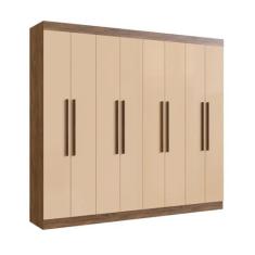 Imagem de Guarda Roupa Casal Mdf Califórnia 60800 8 Portas 4 Gavetas Castanho/nude