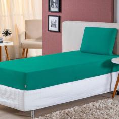 Imagem de Jogo De Lençol Solteiro Malha 100% Algodão 2 Peças Cor Jade