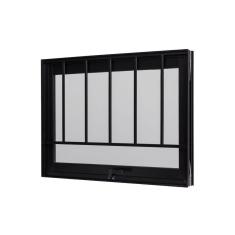 Imagem de Janela de Aluminio Maxim-Ar 60x80cm com Grade e Vidro Boreal Ultra Ramassol Preto