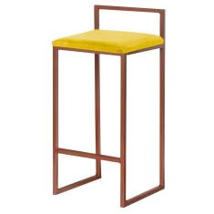 Imagem de Banqueta Selena Base Bronze Suede  Gran Belo