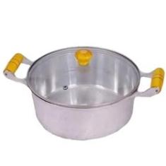 Imagem de Panela Caçarola Alumínio Polida Alça e Pomel de Madeira 34 cm 9 Litros