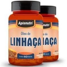 Imagem de Kit 2 Óleo De Linhaça 1000Mg Apisnutri 60 Cápsulas