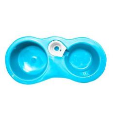 Imagem de Bebedouro Comedouro Duplo Pet Cachorro Cão Gato Encaixe Garrafa De Águ