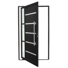 Imagem de Porta Pivotante Lambril Miraggio com Puxador Super 210cm x 120cm Brimak Preto