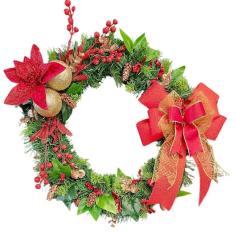 Imagem de Guirlanda Natalina Vermelha 45Cm Enfeite De Natal