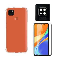 Imagem de Capa Case Anti Impactos Compatível Xiaomi Redmi 9C + Película Vidro 3d 9d + Película Câmera Lente