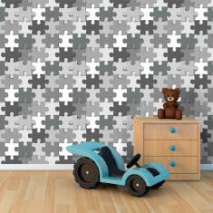 Imagem de Papel de Parede Quebra Cabeça Gray - Qcola