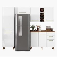 Imagem de Armário De Cozinha Completa Com Adega 7 Portas 3 Gavetas Favorita Branco/nature