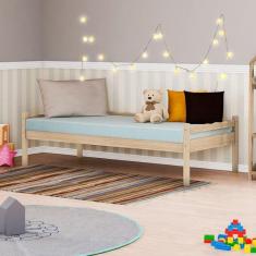 Imagem de Cama Solteiro em Madeira Maciça Reversível Casatema Marroml