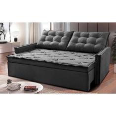 Imagem de Sofá Sem Caixa Retrátil e Reclinável 1,85m Cama Inbox Studio Suede Velusoft Cinza