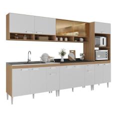 Imagem de Cozinha Completa Modulada com Armário e Balcão 5 Pçs Paris Multimóveis Mp2225 Rustic/branco