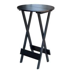 Imagem de JOGO DE MESA BISTRÔ DOBRÁVEL EM MADEIRA PADRÃO COM 2 BANQUETAS ALTAS - PRETO