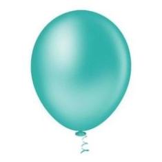 Imagem de Bexiga Balões Liso Redondo Nº 9 Azul Tiffany - 50 Unid