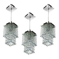 Imagem de Kit 3 Lustres Pendente De Cristal Acrilico Spark Maravilhoso