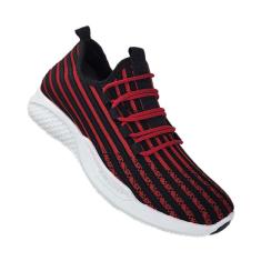 Imagem de Tênis esportivos de corrida Adomicilies Preto Vermelho Listrado 3205