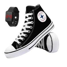 Imagem de Tenis Feminino Casual Cano Medio Star Macio Relogio Led - Sapatoway