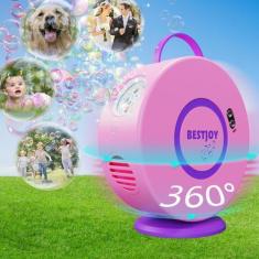 Imagem de Máquina de bolhas BestJoy recarregável rosa para meninas de 4 a 8 anos