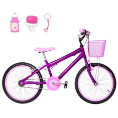 Imagem de Bicicleta Infantil Feminina Aro 20+Kit Passeio Violeta
