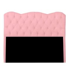 Imagem de Cabeceira Casal Queen Estofada Para Cama Box Verona Veludo Cor Rosa Bebe