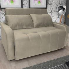 Imagem de Sofá Cama Veludo 2 Lugares Amora New Capuccino