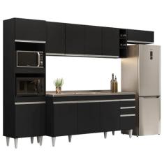 Imagem de Armário de Cozinha Modulada 5 Peças CP18 Balcão com Pia Inox Preto - Lumil