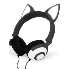 Imagem de Fone Exbom Gatinho Preto Com Led Hf-C30