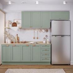 Imagem de Cozinha Modulada 4 Peças Arizona Cabecasa Madeiramadeira Branco/menta