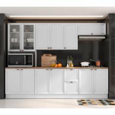 Imagem de Cozinha Completa 12 Portas 2 Gavetas 1 Nicho para Forno Poliman Móveis Branco