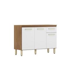 Imagem de Armário Bancada de Cozinha Dama 120cm Amendola/Branco C/ Tampo - Demob