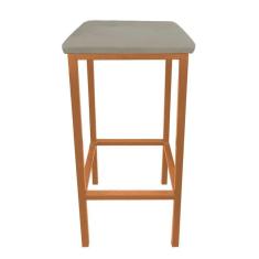 Imagem de Banqueta Industrial Donna Suede Base Cobre Marrom Rato