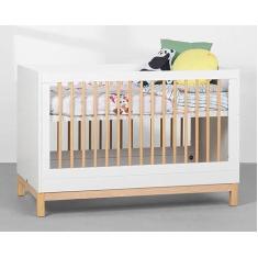 Imagem de Berço Mini Cama Cozy - Branco com Carvalho