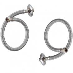 Imagem de Kit 2 Engates Flexíveis Alta Vazão 2060 60Cm Meber Metais Prata