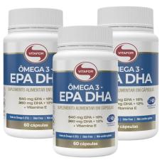 Imagem de Kit 3 Omegafor Plus Ômega 3 Rico Dha Epa  60 Caps Vitafor