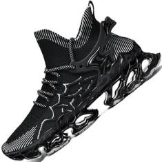 Imagem de Tênis masculino Blade Tênis masculino para corrida em trilha tênis esportivo masculino preto amarelo vermelho tamanho basquete corredor jogging, Preto, 41