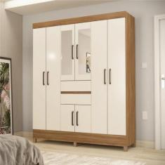 Imagem de Guarda Roupa Casal 8 Portas Com Espelho Terni Amendola Off-White - Cas