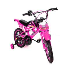 Imagem de  Bike Moto Cross Bicicleta infantil Unitoys Moto Cross aro 16 freios v-brakes com rodas de treinamento Uni Toys