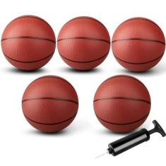 Imagem de Mini basquete de 17,8 cm para ambientes internos sobre a porta, basquete pequeno de borracha macia de 18 cm para crianças, quintal, praia, ao ar livre, bolas de sinuca de PVC, jogo esportivo para