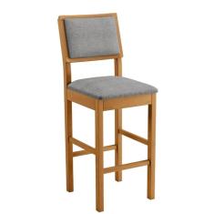 Imagem de Banqueta Jade 04 Madeira Maciça Jcm Linho Cinza