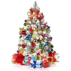 Imagem de Árvore de Natal Neten 2FT com 60 luzes LED e mais de 50 enfeites