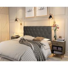Imagem de Painel Cabeceira Paris Casal Para Cama Box 1,38 Suede Marrom
