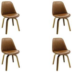 Imagem de Kit 2 Cadeiras Decorativas Sala e Escritório SoftLine Linho Marrom - Gran Belo