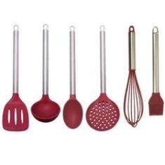 Imagem de Jogo De Utensílios Em Silicone E Inox Premium 6 Peças Yazi