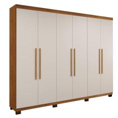 Imagem de Guarda Roupa Casal 6 Portas 4 Gavetas Master Benetil Cinamomo/off White